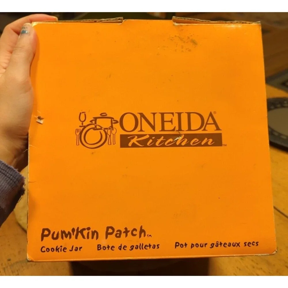 Very Rare Pumpkin Leslie Beck Oneida Kitchen Pum'kin Patch Ceramic Cookie Jar